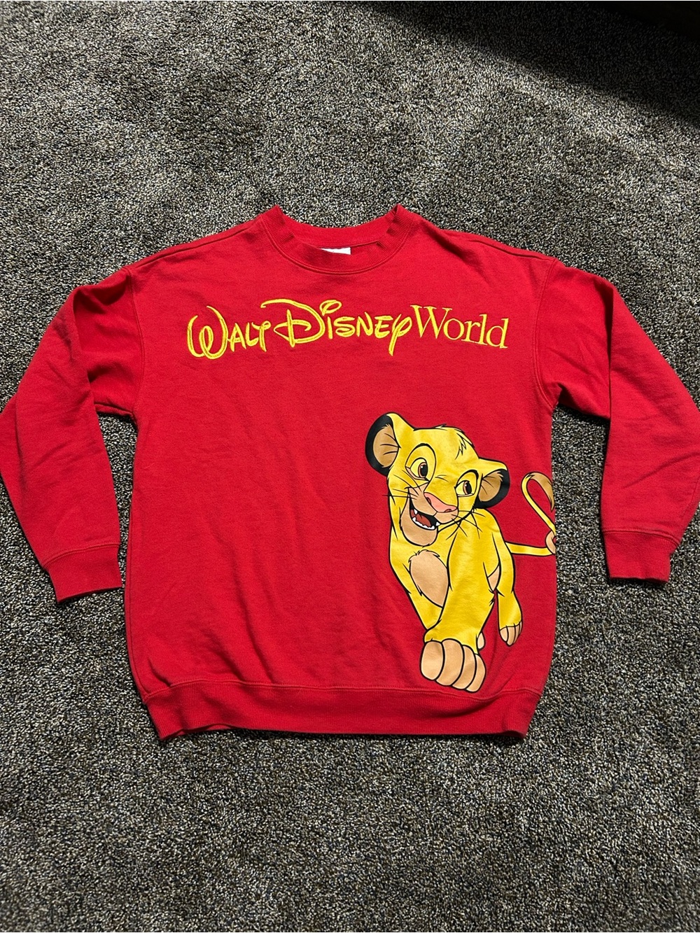 Disney Parks size XS red Lion King crew neck sweatshirt sweater Simba Nala WDW